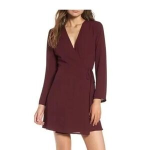 Lush Wrap Dress Womens Light Mauve Chic Classy Stretchy Size Medium
